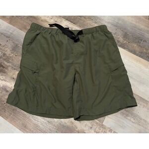 The North Face Mens Cargo Shorts Green XL  Elastic Waist Drawstring Pockets